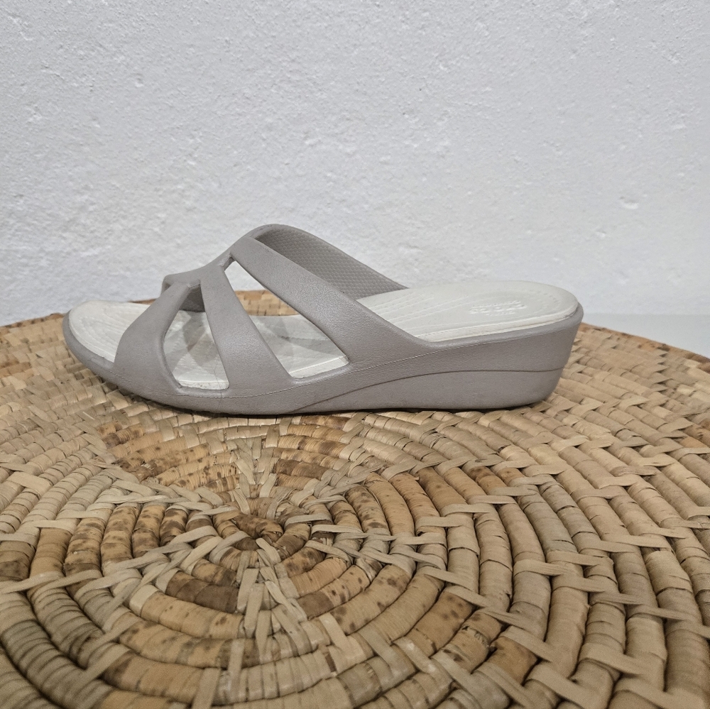 CROCS Women's Light Gray Sandals - Picture 3 of 7